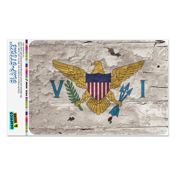 Rustic Distressed Virgin Islands Flag Home Business Office Sign