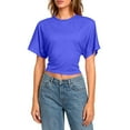 thumbnail image 5 of Tauxra Casual T-Shirt for Women with Backless and Front Cut-Out Design, Short Sleeve Round Neck Batwing Sleeve Top in Solid Colors for Summer, 5 of 8