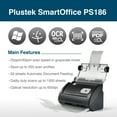 thumbnail image 3 of Plustek PS186 Desktop Document Scanner, Duplex with 50 page Auto Document Feeder (ADF). For Windows 7 / 8 / 10, 3 of 7