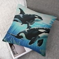 thumbnail image 7 of Shiartex 3D Underwater World Pillow Cover , Killer Whale Throw Pillow Cover for Sofa Bed Couch, Colorful Seaweed Reel Fish Decorative Pillow Cover, Blue Ocean Wave Cushion Cover White, 7 of 7