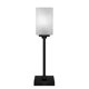 thumbnail image 1 of Lámpara de mesa Luna Accent mostrada en acabado negro mate con vidrio de muselina blanco cuadrado de 4 ", 1 of 1