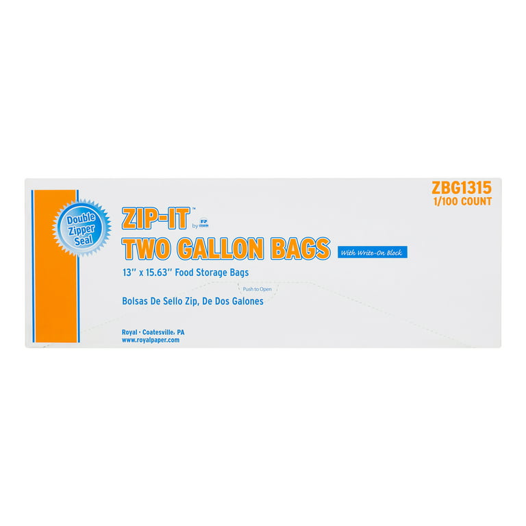 DIVERSEY ZIPLOC 2-GALLON STORAGE BAG 1.75 MIL (100/BAGS) –