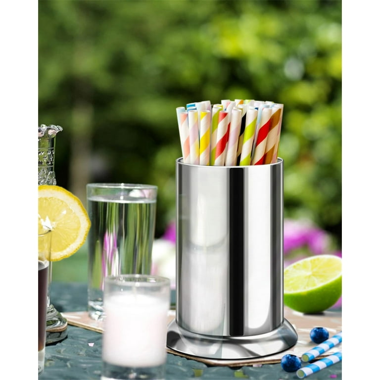 Stainless Steel Straw Holder,Bexikou Tabletop Metal Straws Holder