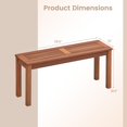 thumbnail image 3 of HJTER Outdoor Backless Bench, Patio Dining Bench with Breathable Slatted Seat, 2-Seat Rustic Wood Bench for Entryway, Garden, Backyard, Deck, Natural, 3 of 9