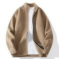 thumbnail image 4 of Bpmpbo Men's Ribbed Stand Collar Zip Up Sweater Teen Boys' Solid Color Relaxed Fit Knit Cardigan, 4 of 5