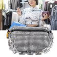 thumbnail image 3 of BOKYAN Bolso Bandolera Elegante con Pedrería Brillante y Cadenas Desmontables para Mujer Silver 23 cm x 16 cm, 3 of 8