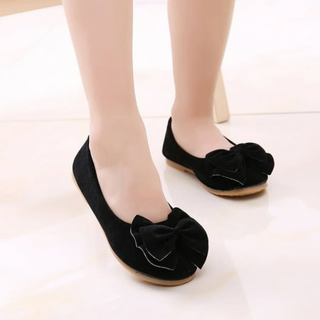 

Children Kid Baby Girls Solid Bowknot Student Single Soft Dance Princess Shoes