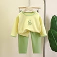 thumbnail image 2 of KPOPLK Toddler Girl Clothes Cute Printed Sweatshirt Pants 2Pcs Fall Outfits for Little Girls Clothing 2 Pcs Set 1T 2T 3T 4T 5T(12-18 Months,Yellow), 2 of 4