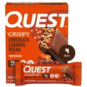 Quest Crispy Protein Bar, 15g Protein, Chocolate Caramel Pecan Flavored, Gluten Free, 4 Count