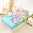 thumbnail image 4 of Erosebridal Unicorn Girls Twin Sheet Sets,Colorful Ombre A Alphabet Bedding For Kids 3 Pieces, 4 of 6