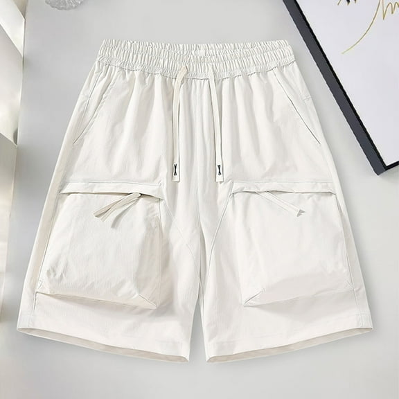 BLCHUNen Cargo Shorts for Men with Multi Pockets Drawstring Elastic Waist Hiking Camping Gym Shorts