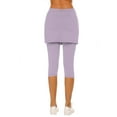 thumbnail image 5 of Bloomae Skirted Leggings for Women Tennis Golf Skorts Capris Gym Yoga Legging with Skirts for Running Workout Active Purple#02 L, 5 of 6