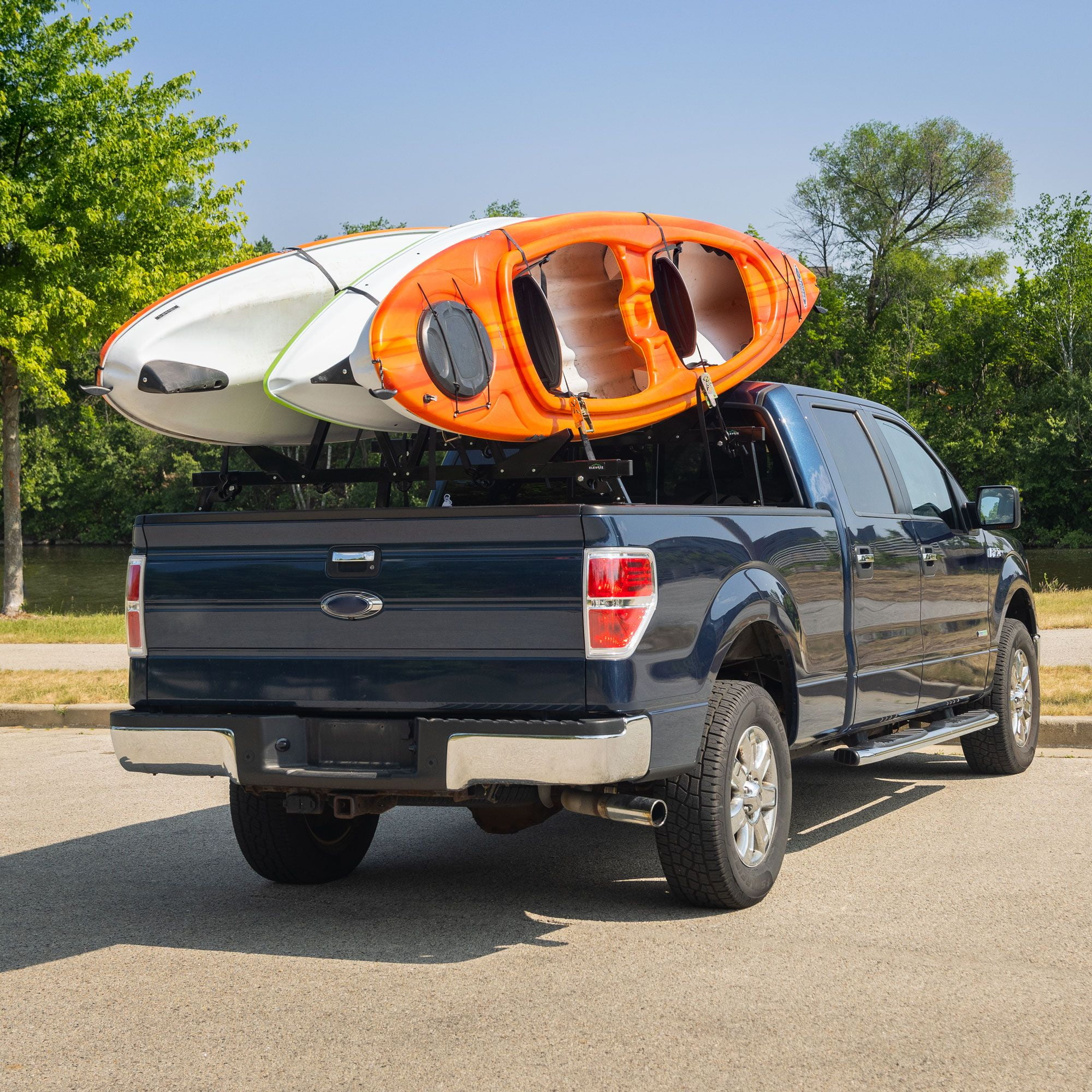 Truck Bed Kayak / SUP Rack, 150 lb Cap, Fits 54in to 64in Beds, No-Drill, Elevate Outdoor