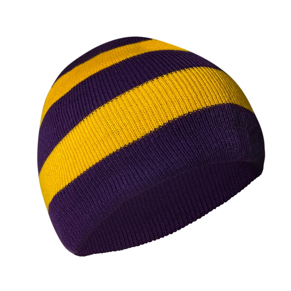 Knit Winter Rugby Striped Beanie Hats for Men & Women Stay Warm