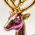 thumbnail image 3 of Christmas Deer Decor Resin Figurines, 2-Piece Purple Gold Tabletop Reindeer Set for Mantel and Shelf Displays, 3 of 3