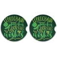 thumbnail image 2 of FREEAMG Happy St. Patrick's Day Car Coasters 2 Pieces, Absorbent Ceramic Cork Base Car Coasters, Drink Cup Holder Coasters, with Finger Notches, 2 of 6