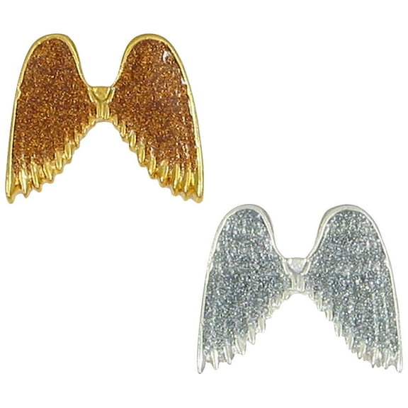 Silver Angel Wings Lapel Pins Pkg of 2