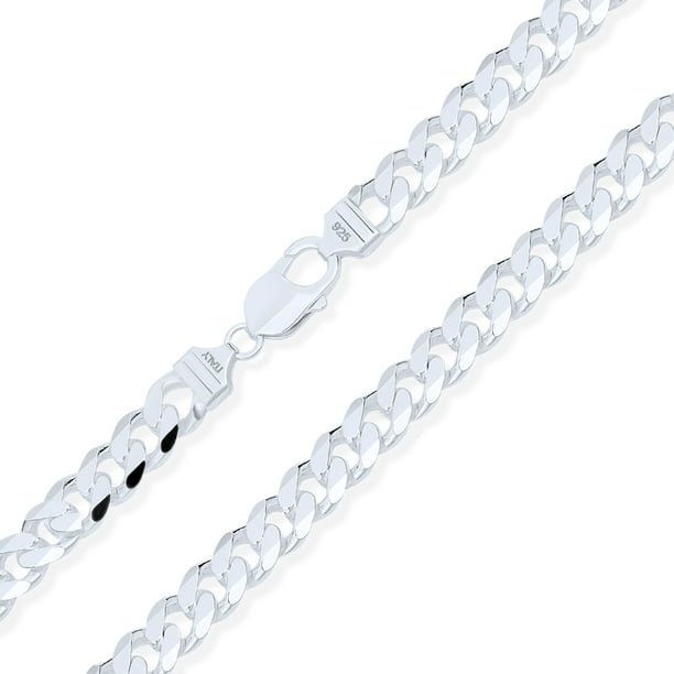 Solid Heavy Cuban Curb Strong Link Chain Necklace 250 Gauge for Men 925  Sterling Silver Made In Italy 20 Inch