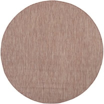 SAFAVIEH Courtyard Morven Chevron Stripes Indoor/Outdoor Area Rug, 6'7" x 6'7" Round, Red/Beige