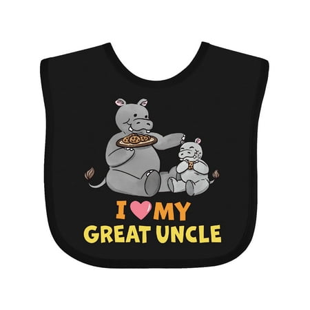 

Inktastic I Love My Great Uncle Hippos Gift Baby Boy or Baby Girl Bib