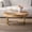 Natural+Gold, variant on Modern Round Coffee Table, Wooden Carving Pattern Coffee Table with Metal Legs, End Table for Living Room, Reception Moom, Office, Natural+Gold