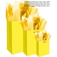 thumbnail image 4 of Bright Yellow Gift Bags with Tissue Paper Mulit Assorted Sizes 10PCS Present Birthday Bags(2pcs Large 13", 4pcs Medium 9", 4pcs Small 6"，22pcs Tissue Paper), 4 of 13