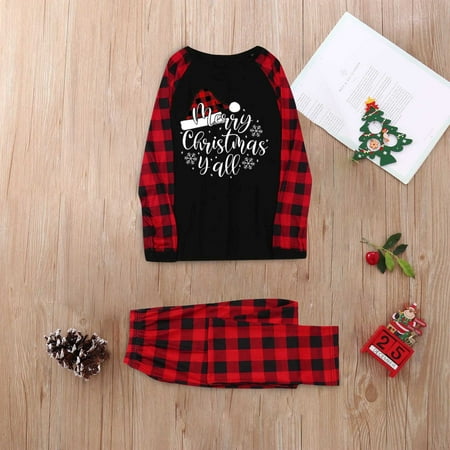 

ZKCCNUK Christmas Mom Pajamas Set For Family Long Sleeve Christmas Printed Sleepsuits Red Plaid Top And Long Pants Sleepwear Sets Christmas Pajamas for Family Fall Pajamas on Clearance