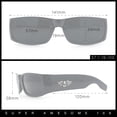 thumbnail image 3 of Mens Winged Skull Emblem Mad Dog Narrow Rectangle Hardcore Manly Sunglasses Tortoise - Brown, 3 of 8