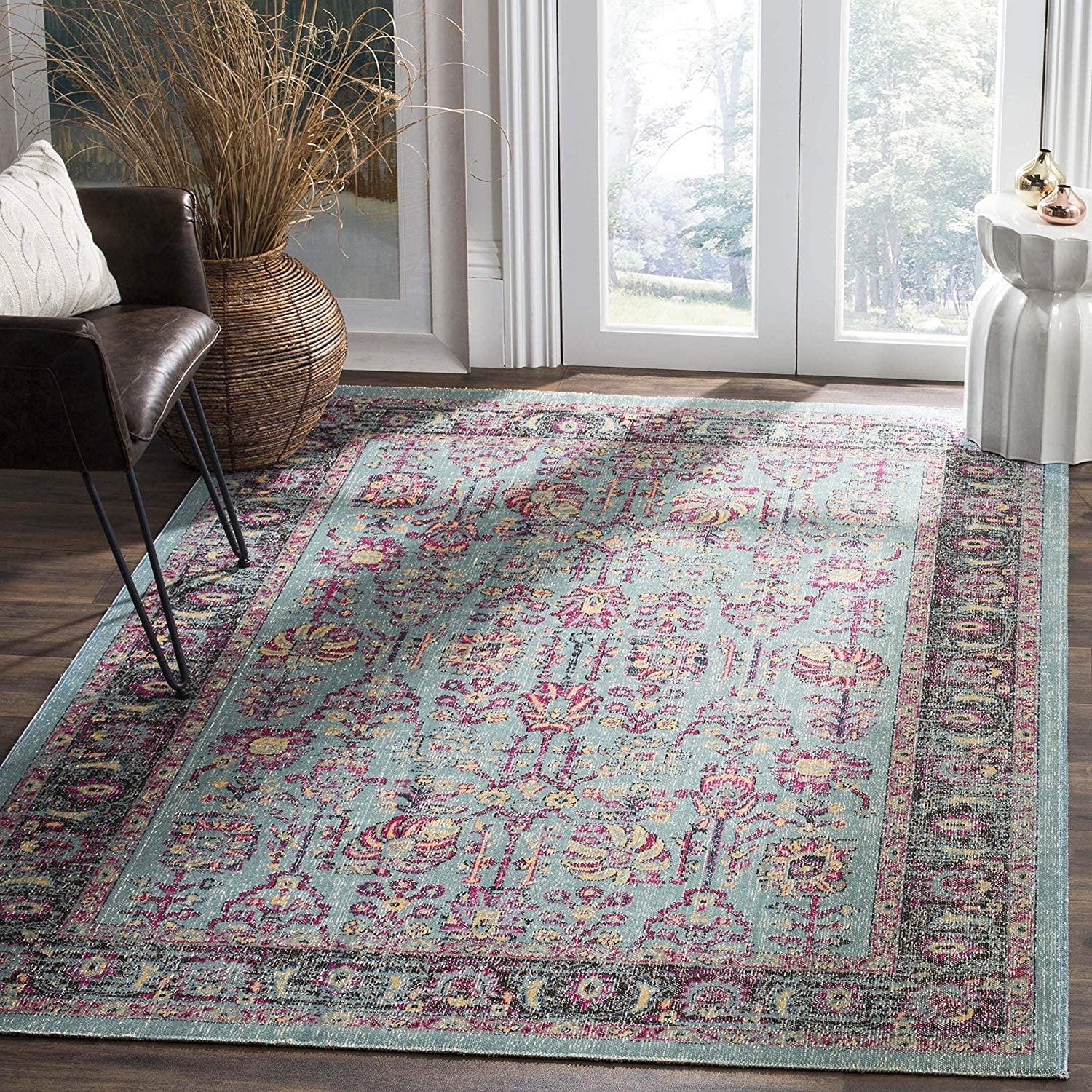 Safavieh Artisan Collection Area Rug, 9' x 12', Light Blue/Black