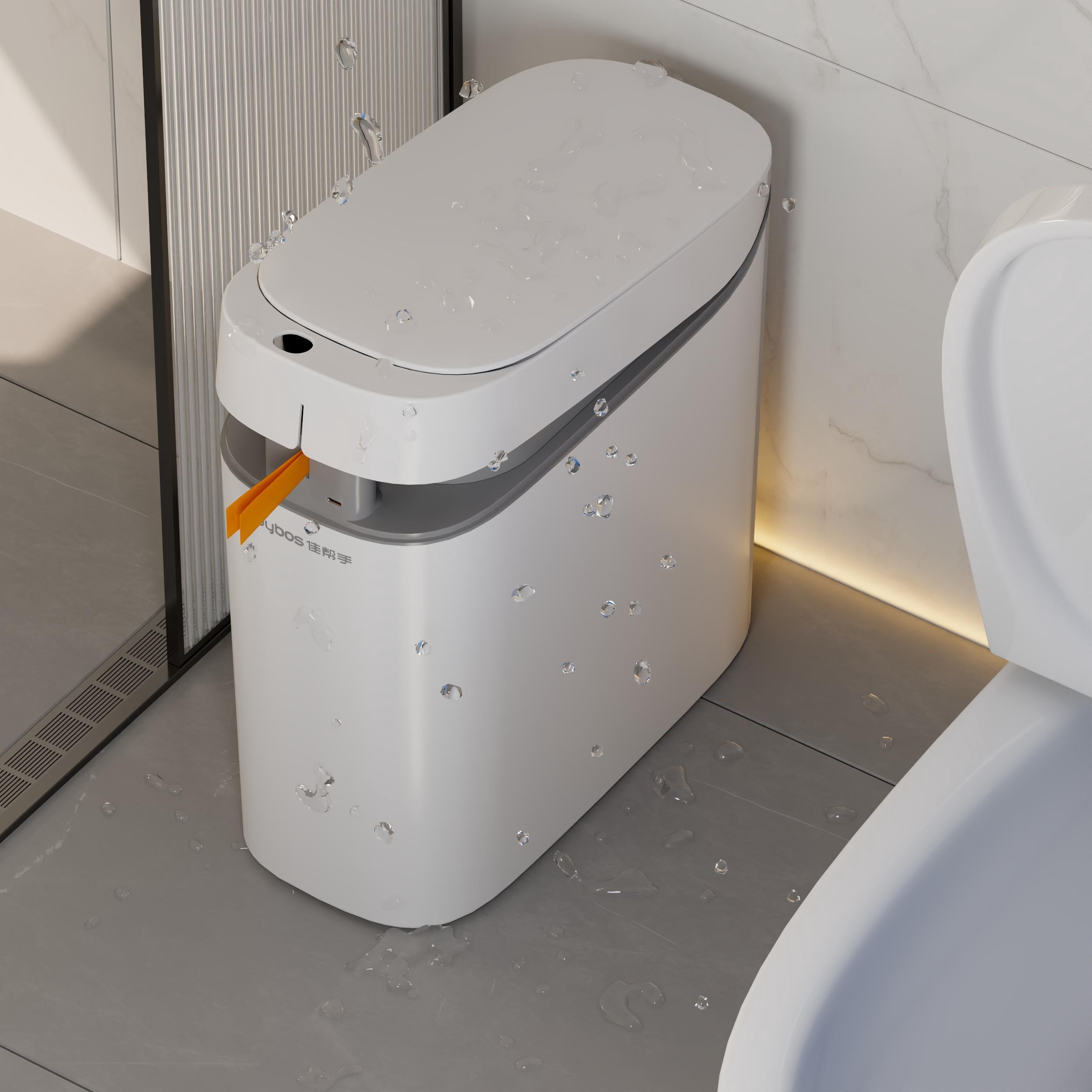 Joybos Small Trash Can, Motion Sensor Wastebasket, Slim Garbage Bin with One-Touch Auto Bagging & Odor Sealing, 2.2 Gallon