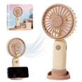 thumbnail image 2 of Clearance Sale! | USB Rechargeable Portable Handheld Fan, 3 Speed Quiet Mini Cooling Fan, 2-in-1 Handheld & Desktop Fan For Home Outdoor Travel(apricot), 2 of 9