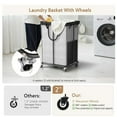 thumbnail image 4 of 150L Large Laundry Basket with Wheels, Rolling Laundry Hamper with Removable Laundry Bag & Metal Frame, Oxford Fabric Dirty Clothes Hampers for Bedroom, Laundry Room, Bathroom, Dorm(Grey), 4 of 5