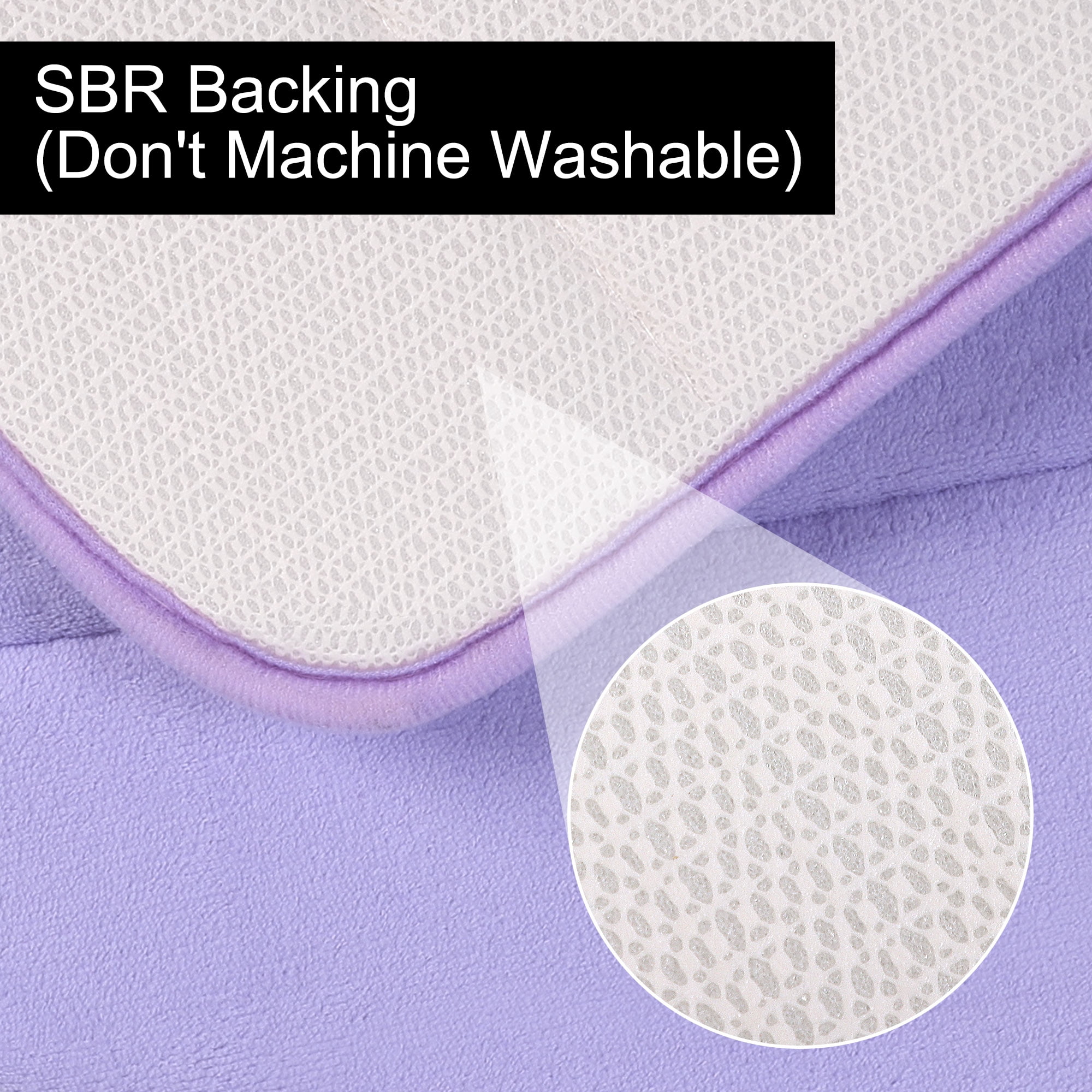 Unique Bargains Solid Contemporary Memory Foam Bath Rug Purple 32"x20"