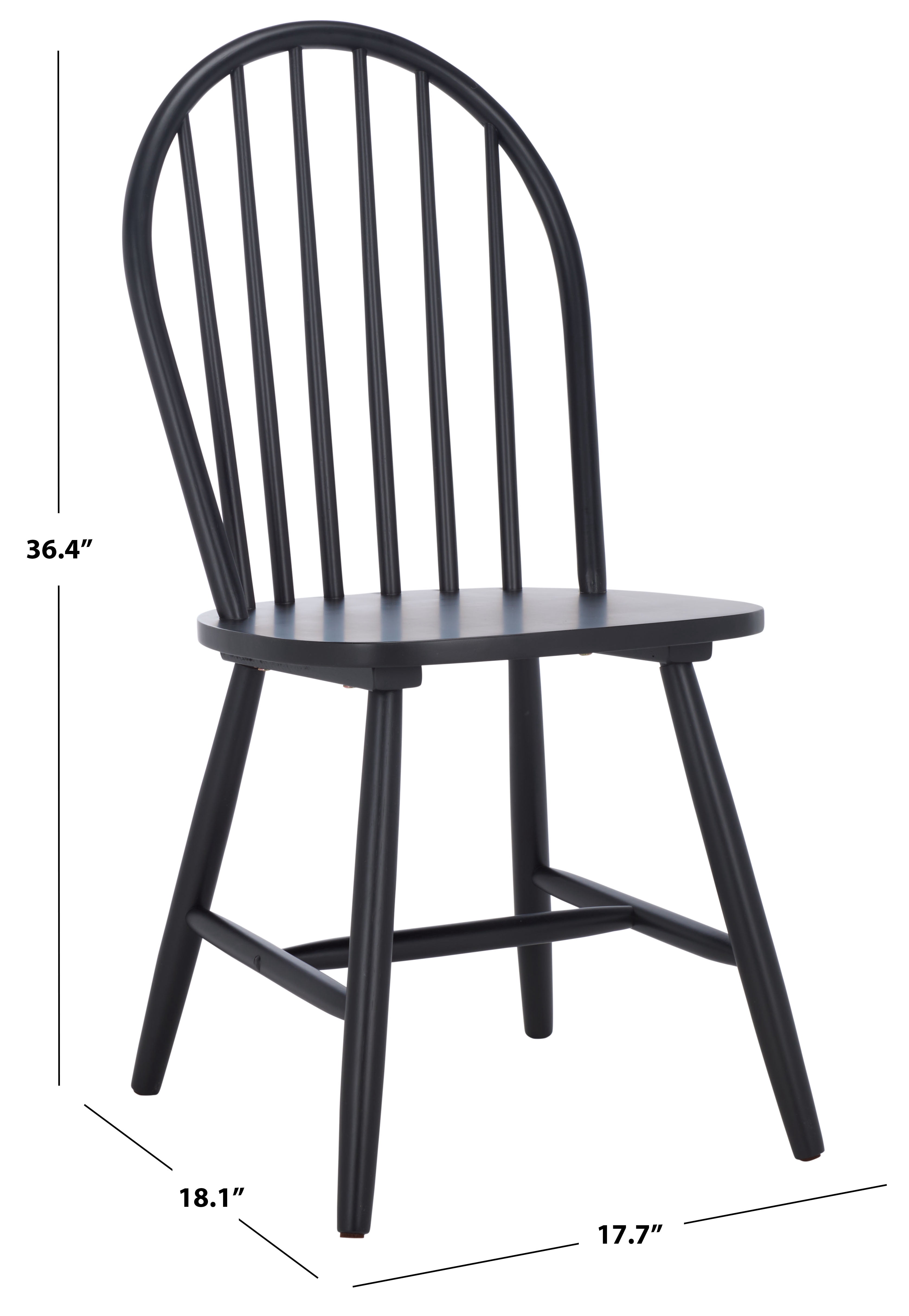 Safavieh Omaha Modern Wood Dining Side Chairs, Black (Set of 2)