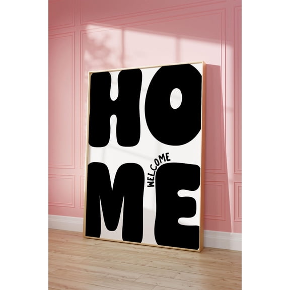 Welcome Home Art Poster, Black   White Wall Decor, Entry Way Poster, Hallway Wall Art, Dorm Decor, Typography Apartment Art Living Room Decor, Unframed Poster Size 8x12 F03.1.15l240