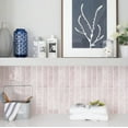 thumbnail image 4 of Humitech Pink Subway Tile Peel and Stick Backsplash, 5-Pack 12x12 Inch Glossy Self-Adhesive Wall Tile, Waterproof Kitchen & Bathroom Stickers, Removable DIY Vinyl Tiles for Walls, 4 of 8