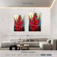 thumbnail image 3 of Elephant Stock Red Hollyhocks Wall Art - Vertical Multi Panel Canvas - Living Room Wall Decor - Floral And Botanical Multi Panel - Red And Blue Decor By Marion Rose - 42" x 65", 3 of 4