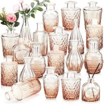 Glass Vases, Pink Orange, Set of 20