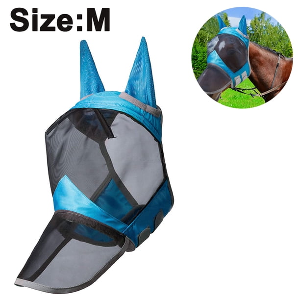 Máscara Caballo TGW RIDING - Elástica Con Orejas, Talla M Azul