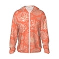 thumbnail image 2 of Uemuo Beautiful Corals Pattern Women's Full Zip UPF 50+ Sun Protection Hoodie Jacket Long Sleeve Sun Shirt Hiking Outdoor Performance with Pockets-, 2 of 9