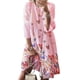 thumbnail image 4 of Qarigey Vestido Midi de manga larga estampado cuello gran columpio cintura alta ropa de mujer Vestidos Rosado S, 4 of 8