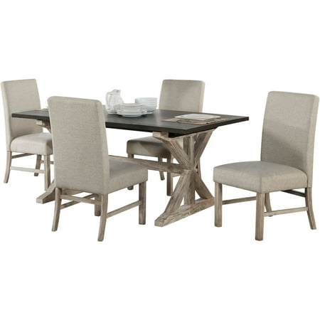 Cambridge Ellington 5 Piece Dining Set With Expandable Trestle Table And 4 Fabric Chairs