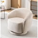thumbnail image 3 of Silla de barril giratorio de terciopelo de 366 grados, sillón moderno de acento plisado con base resistente y cojín acolchado grueso, 3 of 5