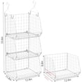 3 Tier Foldable Closet Organizer, Clothes Shelves with 5 S Hooks, Wall ...