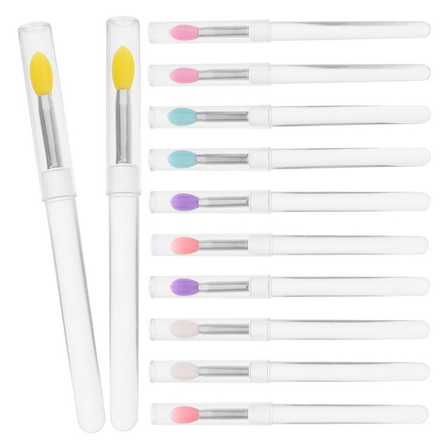 OULII 12pcs Lip Gloss Applicator Wands Yellow Plastic for Travel Daily Use