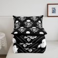 thumbnail image 5 of Homewish Skull Flowers Plaid Full Size Comforter Sets,Gothic Halloween Bedding Comforter Set,Black White,Black Reversible,3-Piece,1 Comforter and 2 Pillowcases, 5 of 7