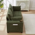 thumbnail image 4 of 78" Corduroy Sofa,3 Seater Sofa with Extra Deep Seats,Modern Upholstered Couch with USB,Cup Holders & Side Pocket,2 Pillows for Living Room,Green, 4 of 7