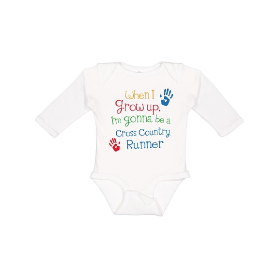 Inktastic Cross Country Runner Future Boys or Girls Long Sleeve Baby Bodysuit
