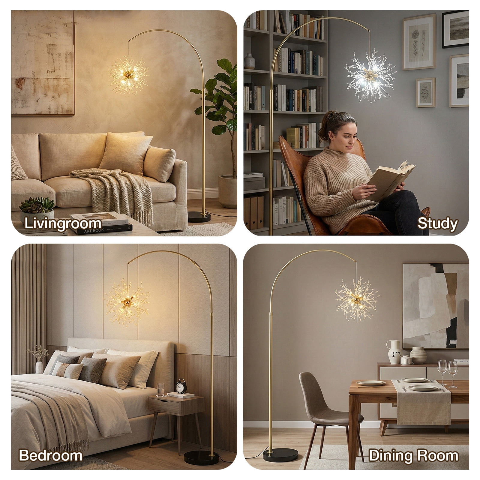 SERBASIC Crystal Floor Lamp for Living Room, Modern Standing Lamp with Heavy Duty Marble Base and Foot Switch, Tall Lamp with K9 Crystal for Bedroom Office