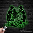 thumbnail image 4 of Handmadetneonsign Custom Cowboy Hat Boots Horseshoe Metal Wall Art LED Light - Personalized Western, 4 of 5